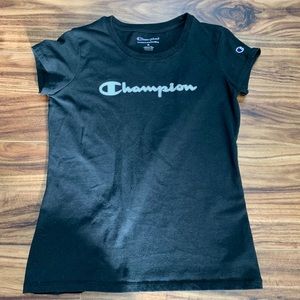- Champion girl’s black t-shirt size Medium